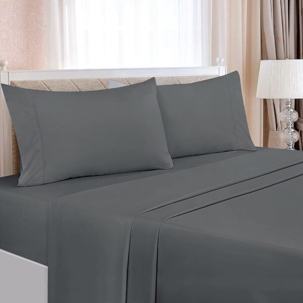 Dark-grey-Soft-Microfiber-Bedsheet-with-pillows-ontario-canada