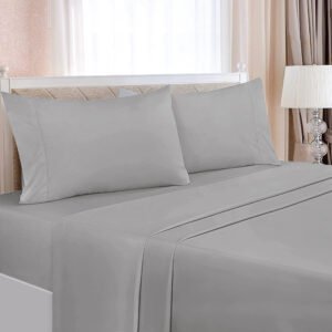 Light-grey-Soft-Microfiber-Bedsheet-with-pillows-ontario-canada