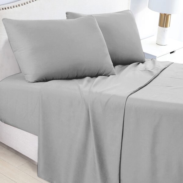 Grey-Soft-Microfiber-Bedsheet-with-pillows-ontario-canada